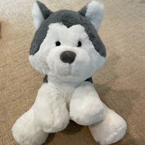 Grey and white - wolf stuffed animal, like new